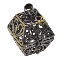 CUTICATE Hollow Out Brass Aromatherapy Essential Oil Diffuser Locket Cage Pendant