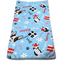 SDHEIJKY Boston Terrier Christmas Towels Kitchen Bar Mop Cleaning Towels (12 X 28 Inch)