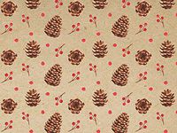 Gift Wrap Paper - 30 inches x 25 feet - Kraft Pinecones