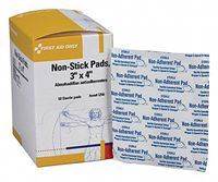 Non-Stick Pad, Sterile, White, 3 in. W, PK50