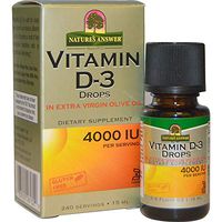 Nature's Answer Vitamin D-3 Drops, 4000 IU, 0.5 Ounces each (Value Pack of 6)