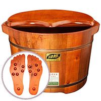 Bassin De Pédicure,Maison bain de Pieds Spa Baril en Bois Bassin en Bois (avec des particules de Massage)