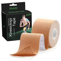 MUEUSS Kinesiology Tape Uncut Sports Tape Waterproof Hypoallergenic Breathable Elastic Sports Tape Roll for Muscles Knee Ankle Elbow Shoulder Support Latex Free FDA Approved 16.5 ft (Beige,1Roll)