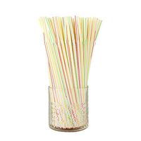 VEIREN 200 Pcs Flexible Drinking Straws, Plastic Juice Straws Strip Bendy for Disposable Party Supply, 8 Inch