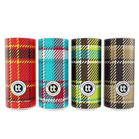 Traveling Tissues Round Cylinder Box Facial Tissues Tubes - 4 Pack, 50 Count Disposable 2 Ply Tissues - Perfect Fit for Car Cup Holder, Travel Bag (Plaid Variety)