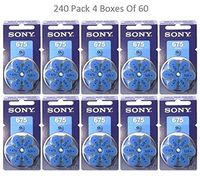 Sony Size 675 PR44 0% Mercury Hearing Aid Batteries with Blue Tab Pack of 240