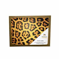Blank Note Cards - Boxed Set of 15 - Stationery Gift Item - Office Business School Supplies (LEOPARD PRINT)