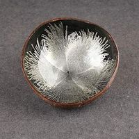 WWSHM Natural Coconut Shell Key, Candy Bowl Table Key Storage Section Coconut Bowl Ink Creative Ornament Creative Storage Bowl (Color : White)