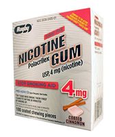 NICOTINE GUM 4MG COAT CINN  NICOTINE POLACRILEX-4 MG Pink 100 CT UPC 305363405012