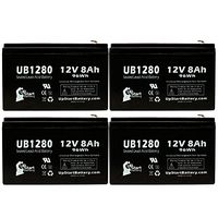 4 Pack Replacement for APC Back-UPS RS 500VA BR500I Battery - Replacement UB1280 Universal Sealed Lead Acid Battery (12V, 8Ah, 8000mAh, F1 Terminal, AGM, SLA) - Includes 8 F1 to F2 Terminal Adapters