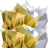 UNIQOOO 60 Sheets Metallic Gold & Silver Gift Tissue Paper Combo Bulk, Recyclable Durable, for Gift Bags,Gift Wrapping,Crafts,Wedding,Birthday Party Decor,Fringes,Shredded Fill,Pinata,Confetti,20x26