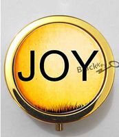 BlackKey Joy Beautiful Inspirational Word 3-Compartment Decorative Pocket Gift Box Case Organizer for Pill, Color 2 -1765