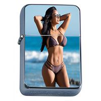 Cuban Pin Up Girls Cuba Flip Top Oil Lighter S7 Smoking Cigarette Smoker Includes Silver Case