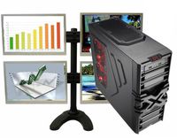 BattleBornPC Quad-Core Stock Daytrader Quad Monitor Trading PC Computer Workstation 500GB 8GB DDR 24X DVDRW Windows 10