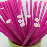 Hot Pink Paper Straws - Party DIY, Mason Jars, Baby Shower, Chevron and Polka Dots 125 straws