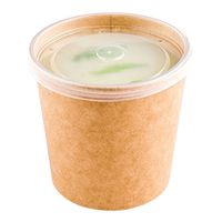 Clear Plastic Lid for Round Bio Soup Container - Fit's 26 oz & 32 oz Containers - Disposable - 200ct Box - Restaurantware