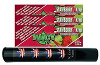 Herb Airtight Tube Pocket Protector with Juicy Jay's Strawberry Kiwi 1.25 Flavored Hemp Rolling Papers 3 Count DC Crafts Nation- Flag Leaf