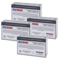 (4) 6V 12Ah F1 - Replacement Battery Set Compatible with The Deltec PRC1000