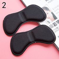 Anti Grinding Shoes Heel Insoles, Self Adhesive Shoes Inserts, Blister Resistant Heel Stickers, Half a Code Mat Adjustments Invisible Foot Cushion, Thickening Anti Slip, for Foot Pain (Black 2)