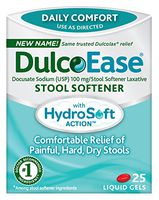 DulcoEase Stool Softener with HydroSoft Action, 25 Liquid Gels (Pack of 2)