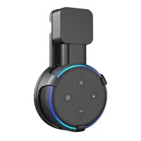 SPORTLINK Outlet Wall Mount Hanger Holder for Echo Dot 3rd Gen, Compact Bracket Case Plug in Kitchen Bathroom Bedroom, Built-in Cable Management (Black)