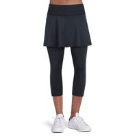 Tennis Skirted Leggings Women with Pockets Capris Skorts Leggings with Skirts& Women Tennis Clothing(GY,S)