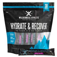 Wilderness Athlete: Hydrate & Recover, Powder Electrolyte Drink Mix, Berry Blast, 30Count Single Serving Packets, Recover Faster with Bcaas, Boost Immune System with 1000mg of Vitamin C