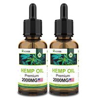(2 Pack) Hemp Oil 4000mg for Pain Relief, Stress & Anxiety Relief, Improve Sleep - Organic Hemp Extract, 100% Natural Vegan Hemp Oil Extract - Made in USA