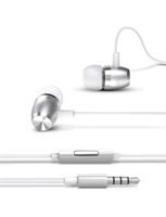 Earphones Headphones with Microphone and Call Controller Bass in-Ear Wired Earbuds Noise Canceling Headphones for iPhone, iPad, Samsung, MP3 Players, Nokia, HTC, Nexus, BlackBerry(Silver)
