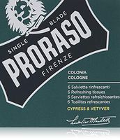 Proraso Refreshing Cologne 6 Piece Tissue Set, Cypress/Vetyver