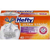 Hefty Ultra Strong Tall Kitchen Drawstring Trash Bag, Lavender Sweet Vanilla, 40 Count