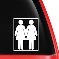 EvolveFISH Female Couple Vinyl Decal White 5"