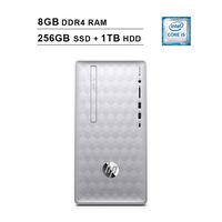 2019 HP Newest Pavilion Desktop (8th Gen Inter 6-Core i5-8400 up to 4.0GHz, 8GB DDR4 RAM, 256GB SSD (Boot) + 1TB HDD, Intel UHD Graphics 630, WiFi, Bluetooth, HDMI, Windows 10, Silver) (Renewed)
