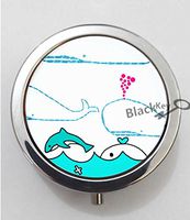 BlackKey Animal Whale Pattern 3-Compartment Decorative Pocket Gift Box Case Organizer for Pill, Color 1 -664