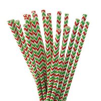 Homeford Chevron Striped Holiday Paper Straws, Red/Green, 7-3/4-Inch, 20-Piece