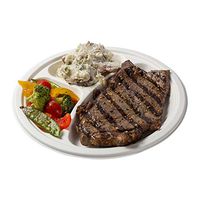 CiboWares 10 Inch Round Three Section Disposable Molded Fiber Plates, Made from Bagasse Sugarcane, Case of 500