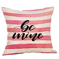 18x18 Valentine's Day Pillow Case Happy Valentine Pillow Cases Linen Sofa Cushion Cover Home Decor Pillow Case (J)