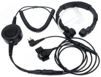 SUNDELY Military Grade Tactical Throat Mic Headset/Earpiece with Big Finger PTT for Motorola Radios AXV5100 CLS1110 CP125 2-pin