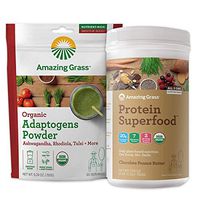 Amazing Grass Protein Superfood & Collagen Booster Bundle - Protein Superfood Powder Chocolate Peanut Butter & Adaptogens Greens Powder Smoothie Booster