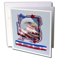 3dRose Memorial Day Patriotic Eagle - Greeting Cards, 6 x 6 inches, set of 12 (gc_16335_2)