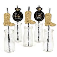 Nash Bash - Paper Straw Decor - Nashville Bachelorette Party Striped Decorative Straws - Set of 24
