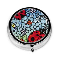 Fashion Round Pill Box Medicine Storage Bag Pocket Or Easy to Use Pillcase Medicine Bag Storage Bag Joyous-Ladies-Ladybugs