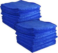 400GSM Microfiber Cleaning/Dusting Cloths by Clean Flawless | Super Absorbent Ultraplush Microfiber Towels | Durable and Long Lasting for Home and Office (Blue, 24 Pack)