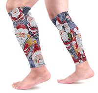 LEVEIS Santa Clau Calf Compression Sleeves 1 Pair, Leg Performance Support for Shin Splint Calf Pain Relief Men & Women Guards Sleeves for Running Cycling