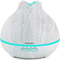 400ml 7LED Essential Oil Diffuser, Wood Grain Aromatherapy Diffuser Ultrasonic Cool Mist Humidifier with Color LED Light Changing and Waterless Auto Shut-off for Bedroom Office Home Baby Room Yoga