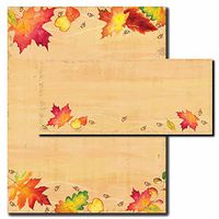 Falling Autumn Leaves Letterhead With Matching Envelopes, 50pk