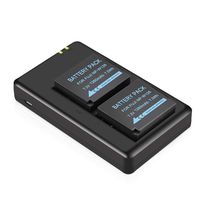 Venwo 2-Pack NP-W126/ NP-W126S Battery and Dual USB Travel Charger for Fujifilm X100F, X-T3, X-T2, X-T1, X-H1, X-M1, X-A1, X-A3, X-A5, X-E3, X-E2, X-E2S, X-E1, X-Pro2, X-Pro1, Fuji FinePix HS30EXR