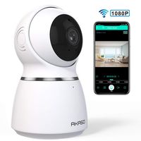 AKASO WiFi Camera, 1080P HD IP Wireless Security Camera with Auto Motion Tracking, Panoramic Navigation,3D Positioning, Pan/Tilt Remote Control, Motion Detect, Two-Way Audio, Card/Cloud Storage (P50)