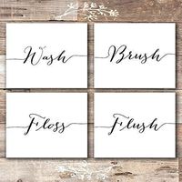 Bathroom Decor Art Prints (Set of 4) - Unframed - 8x10s