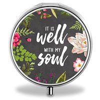 Compact 3 Compartment Medicine Case, IMLONE Customized Quotes Pattern Pill Organizer Metal Pill Box Pill Container for Purse, Travelling and Daily Needs